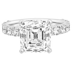 Bague de fiançailles à diamant asscher 18 carats blanc