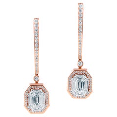 18 Karat White Diamond Hoop Earrings