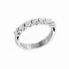 18 Karat weiße Diamanten Garavelli Eternity Halbring