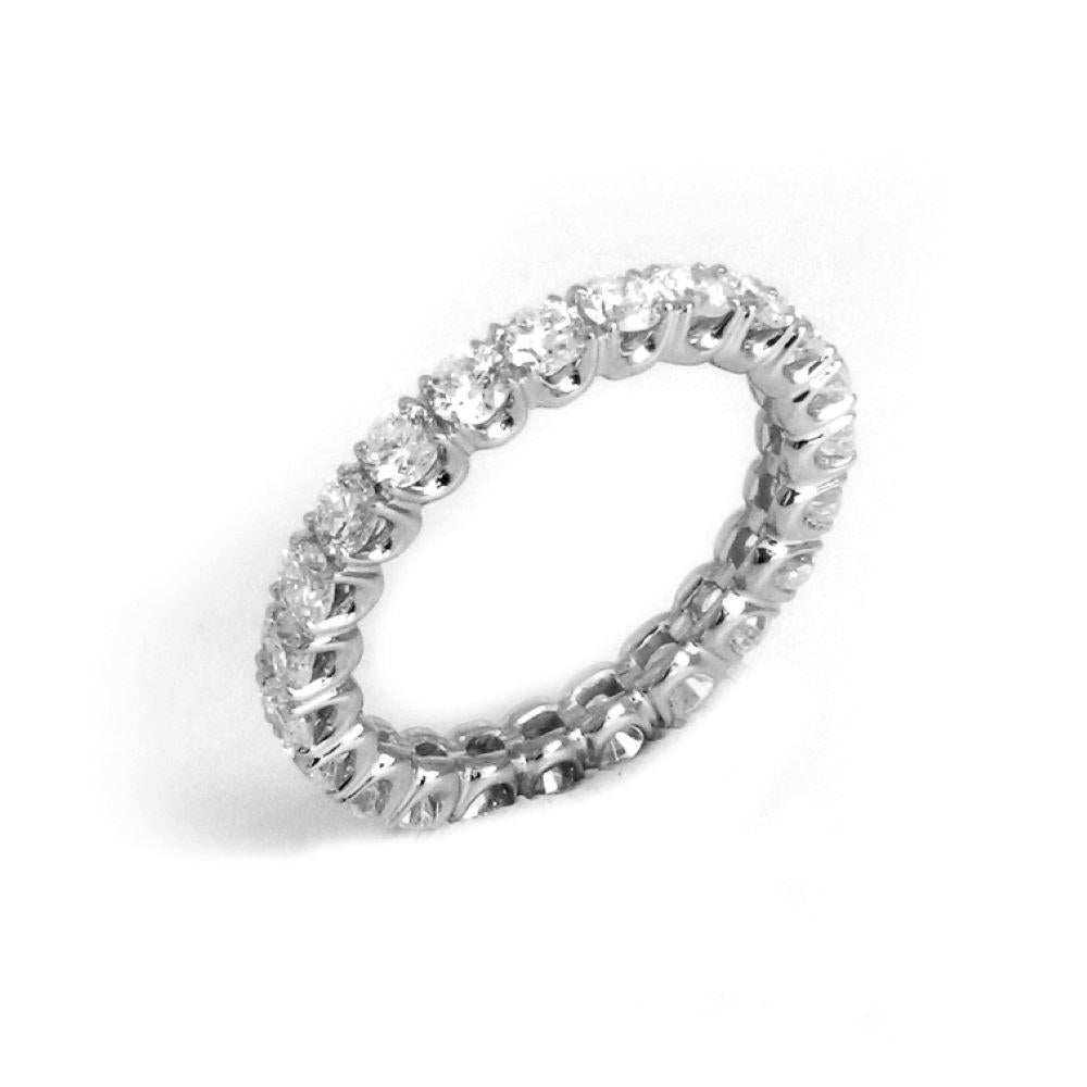 18 Karat White Diamonds Garavelli Eternity Half Set Band Ring In New Condition For Sale In Valenza, IT