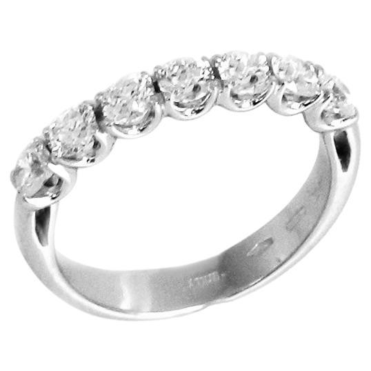 18 Karat White Diamonds Garavelli Eternity Half Set Band Ring For Sale