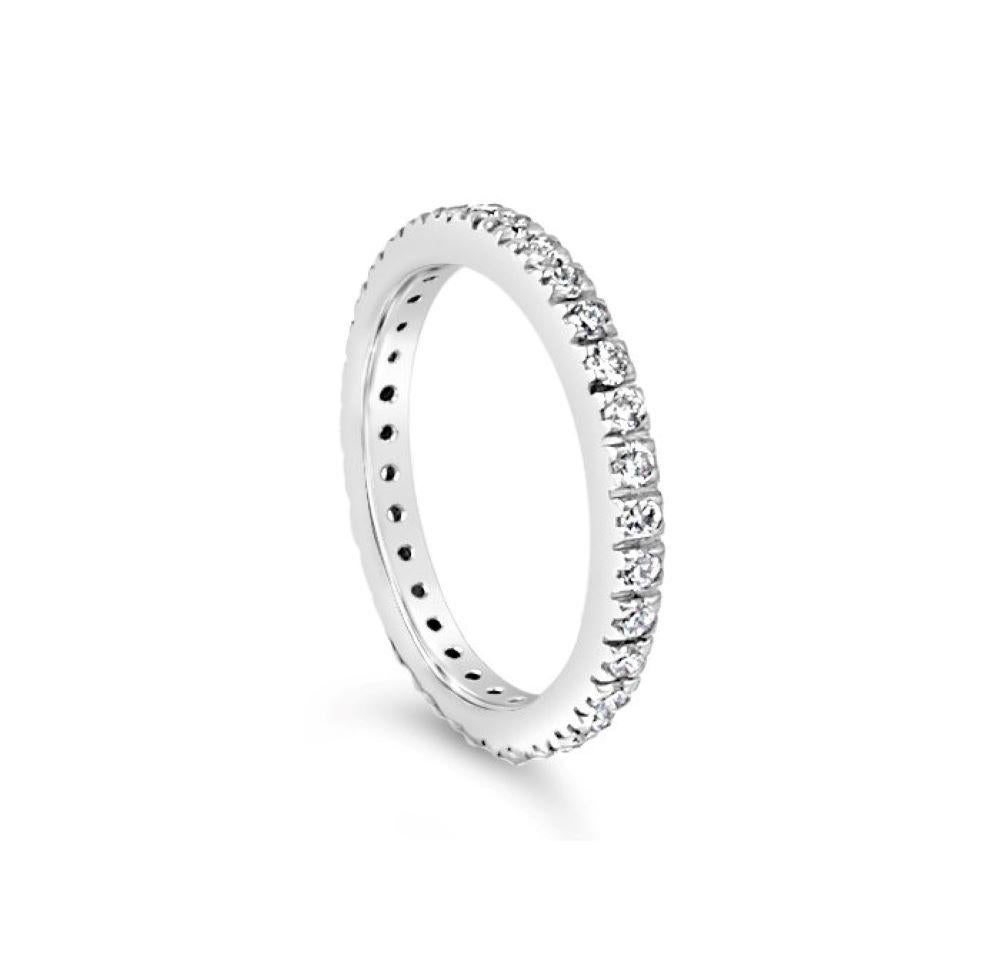 18 Karat Weiße Diamanten Garavelli Eternity Stapelbarer Ring Damen im Angebot