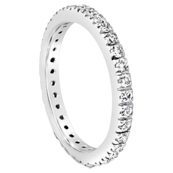 18 Karat White Diamonds Garavelli Eternity Stackable Band Ring For Sale