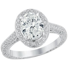 18 Karat White God Engagement Ring