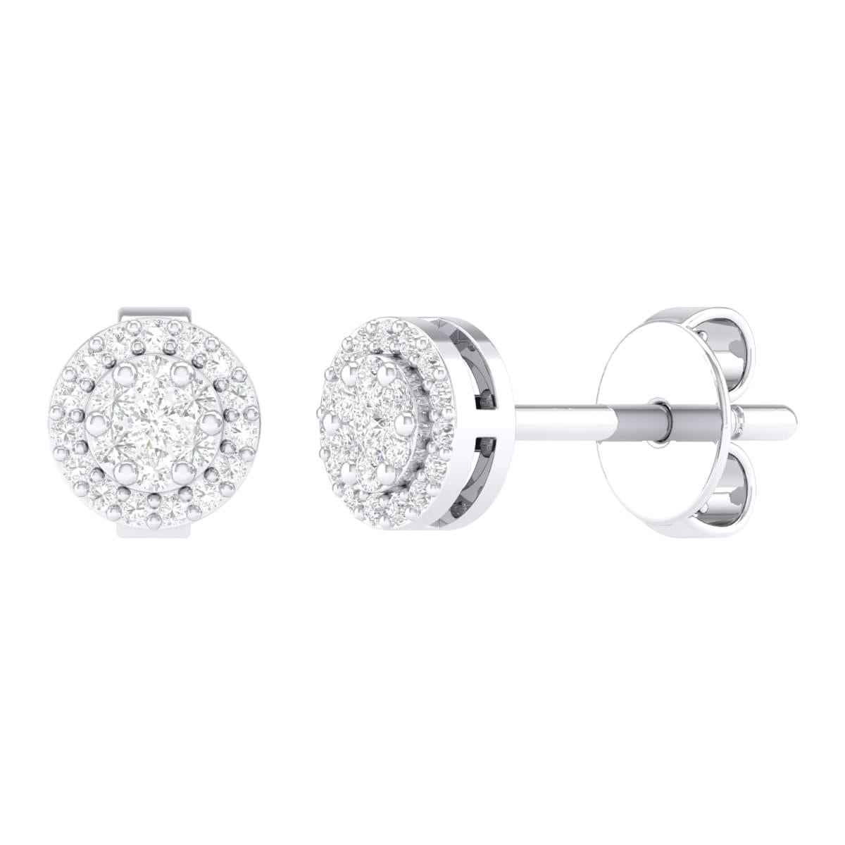 18 Karat White Gold 0.19 Carat Diamond Cocktail Stud Earrings In New Condition For Sale In Jaipur, IN