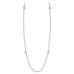 18 Karat White Gold 0.35 Cttw Diamonds Station Necklace