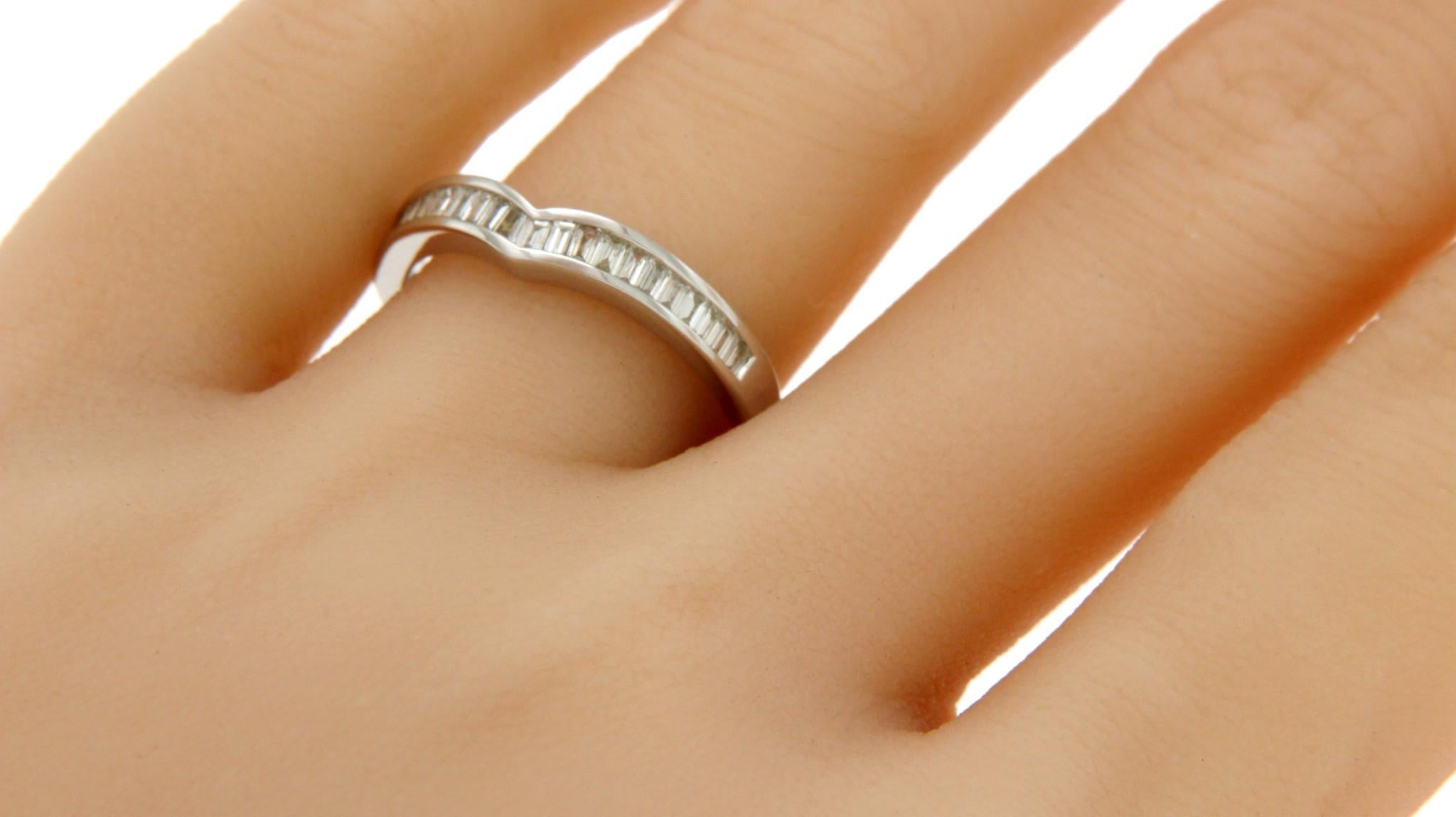 chevron baguette diamond ring