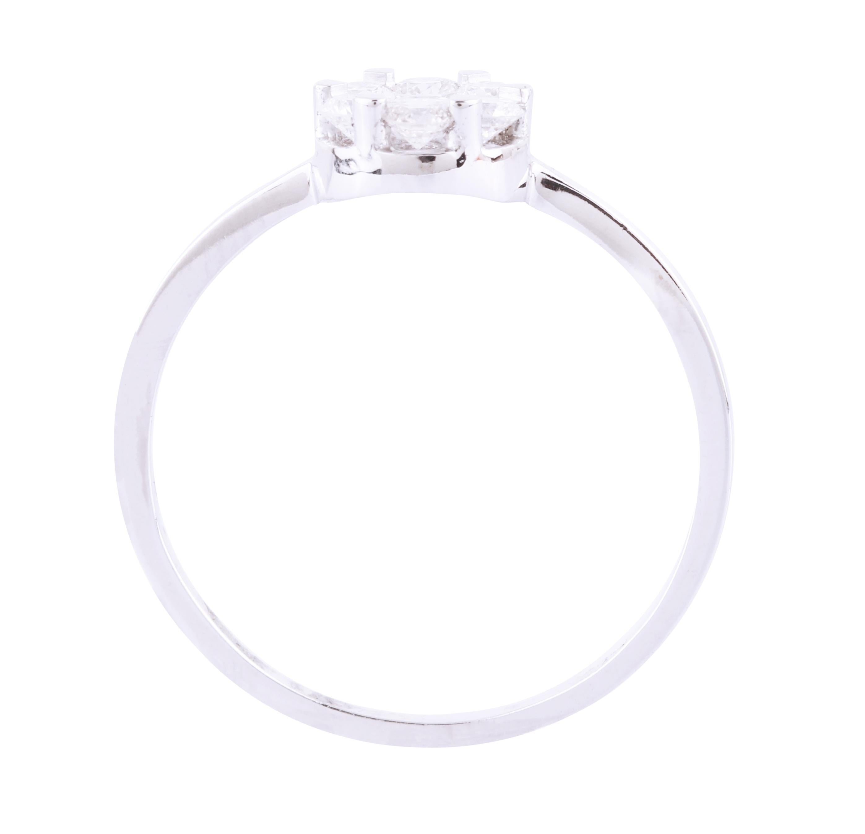 Bague en or blanc 18 carats sertie d'un diamant 0,38 carat « Image-Set » Pour femmes en vente