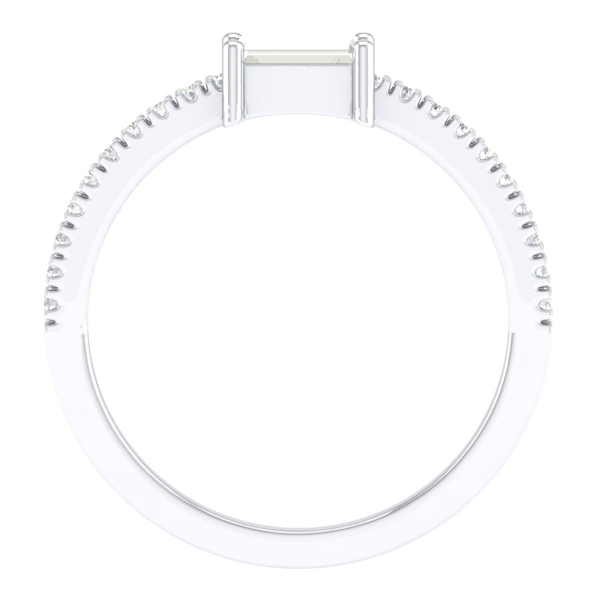 Baguette Cut 18 Karat White Gold 0.4 Carat Aquamarine Infinity Band Ring For Sale