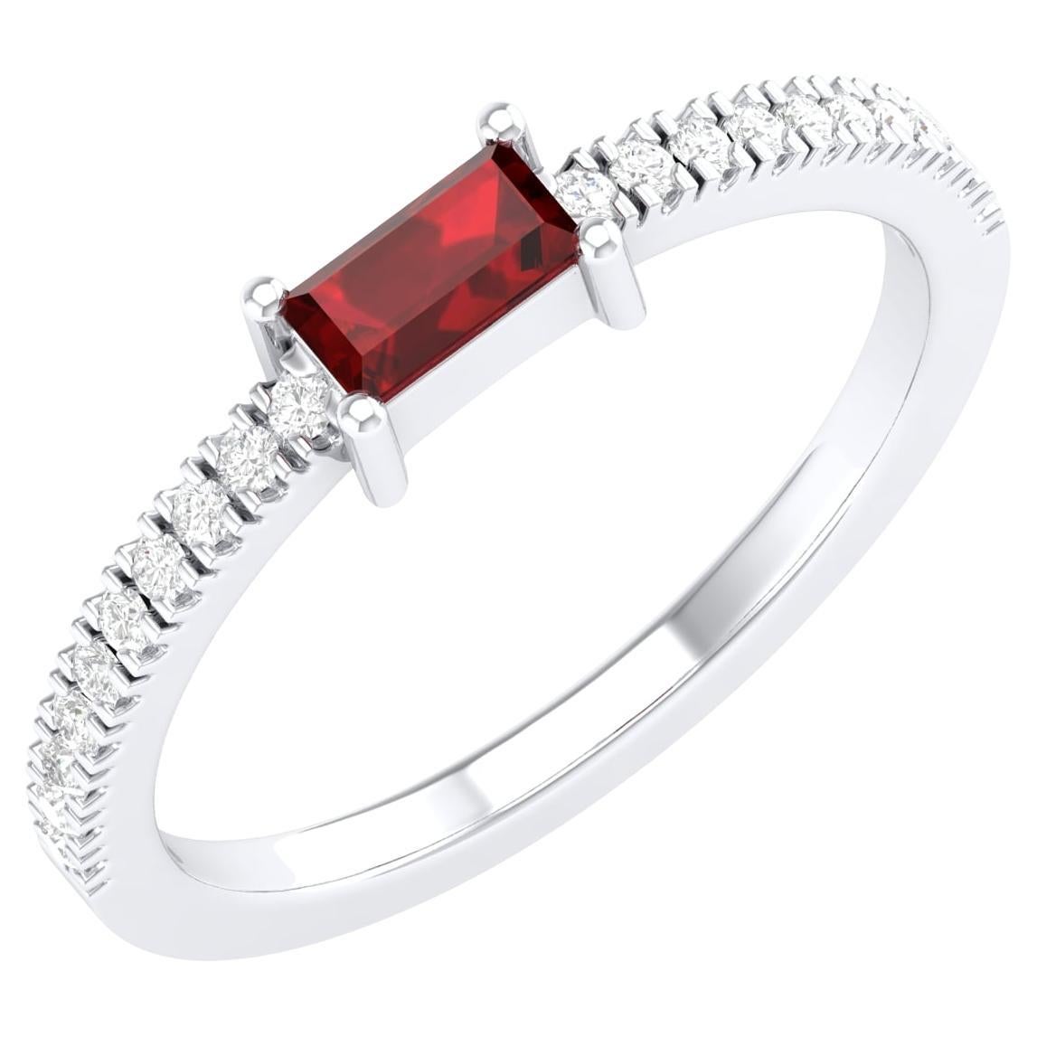 18 Karat White Gold 0.4 Carat Ruby Infinity Band Ring For Sale