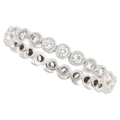18 Karat White Gold 0.42 Cttw Bezel Set Diamond Eternity Band Ring