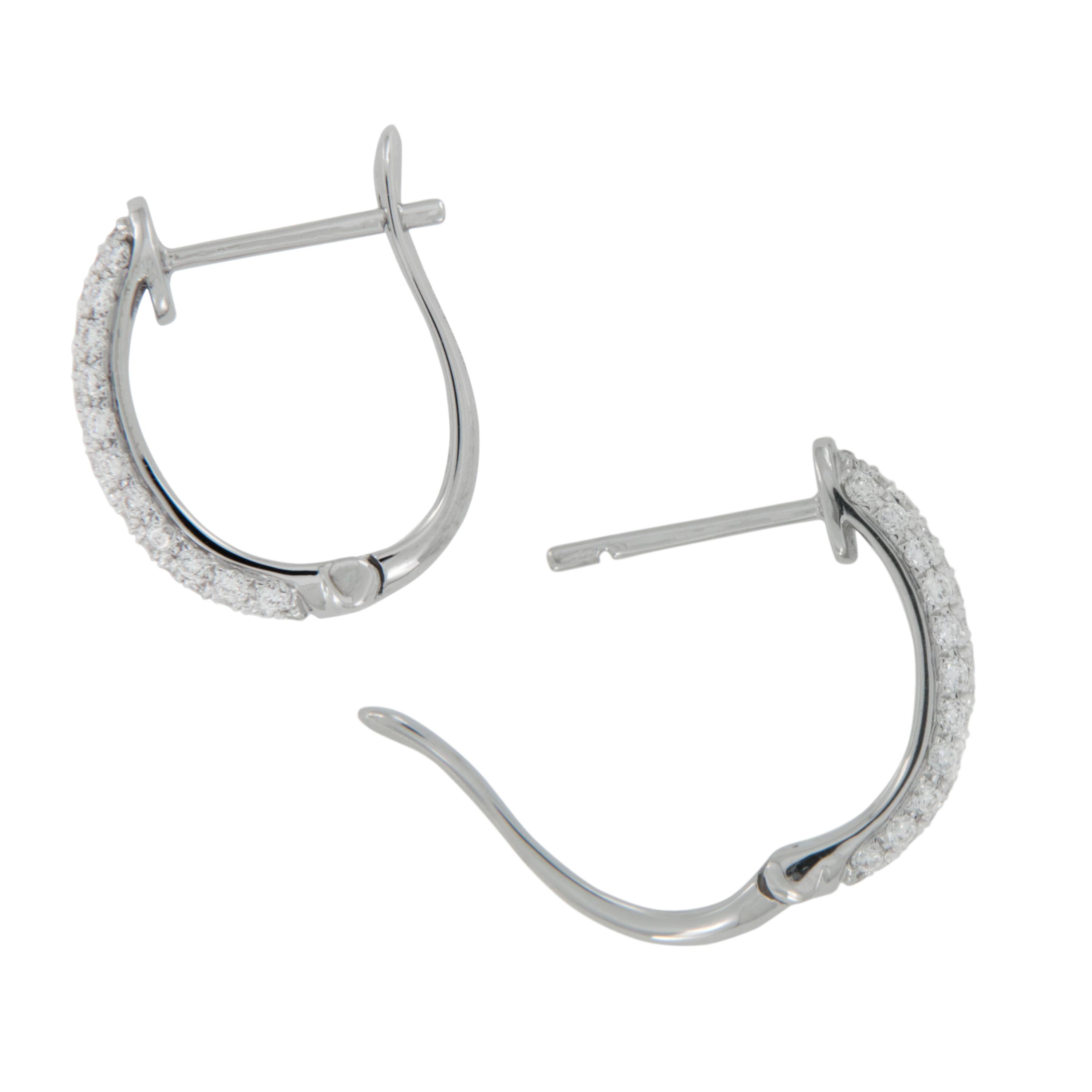 small pave diamond hoop earrings