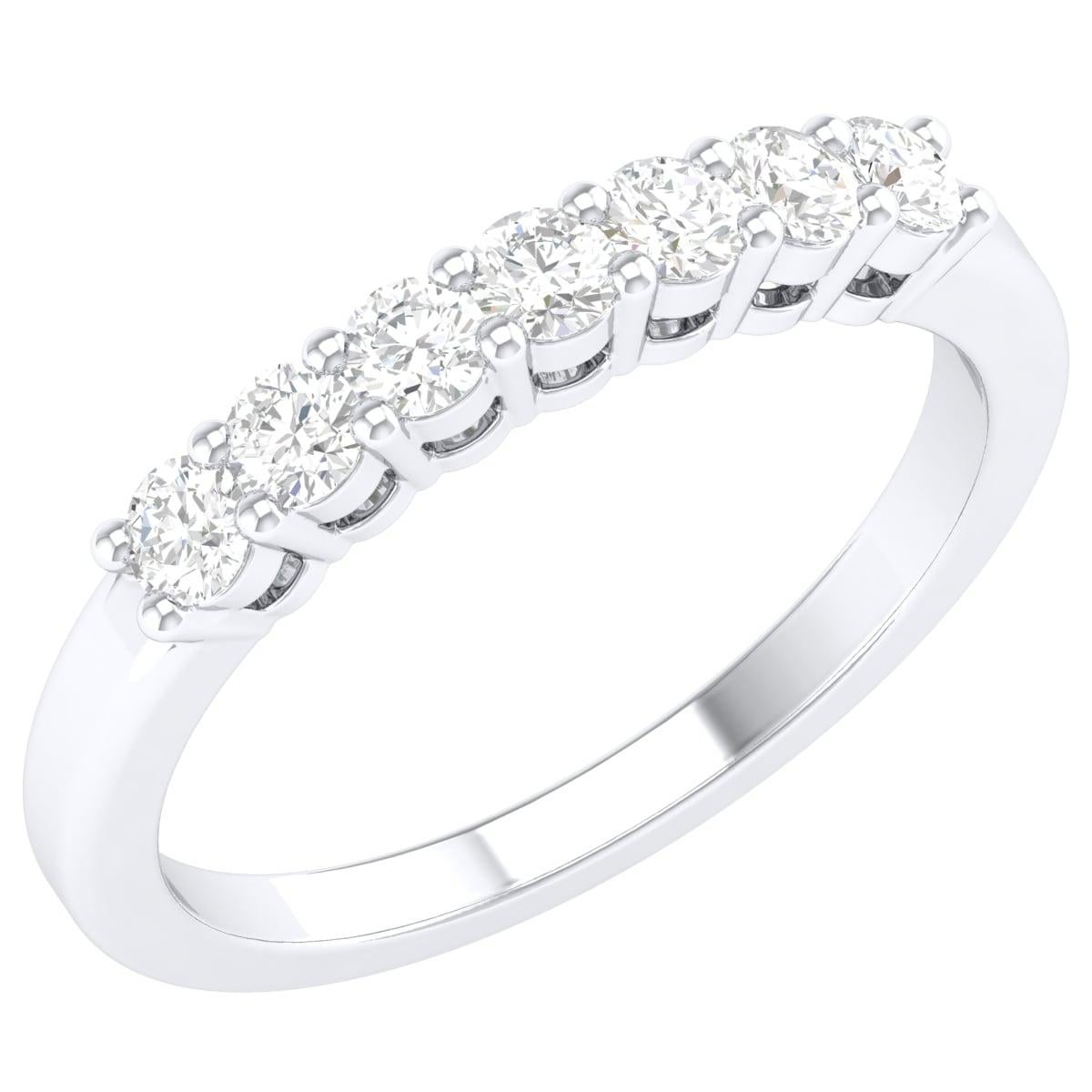 Taille brillant Bague à anneau Infinity en or blanc 18 carats avec diamants 0,5 carat en vente