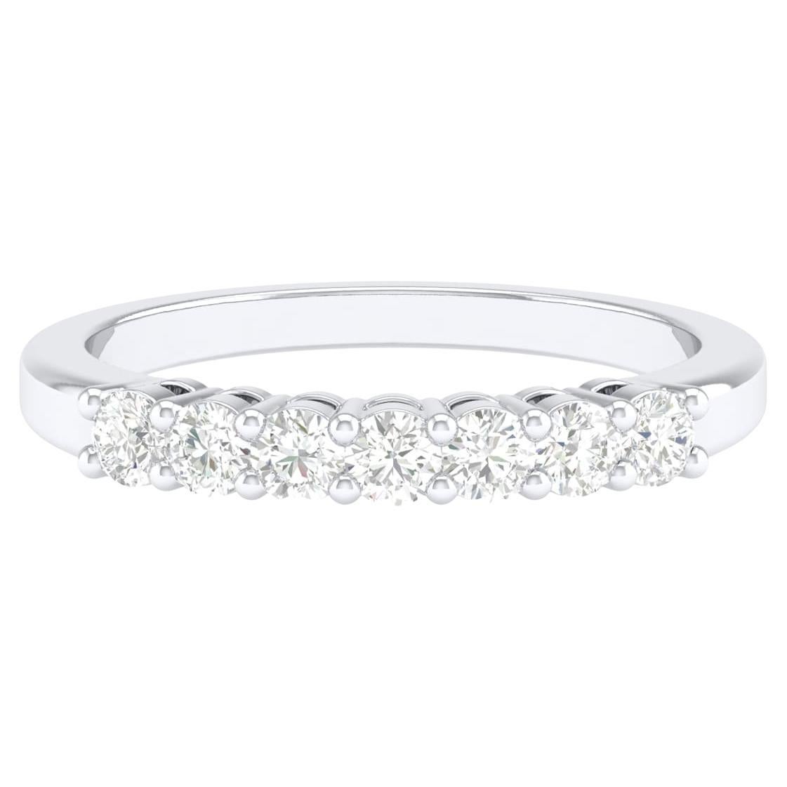 18 Karat White Gold 0.5 Carat Diamond Infinity Band Ring For Sale