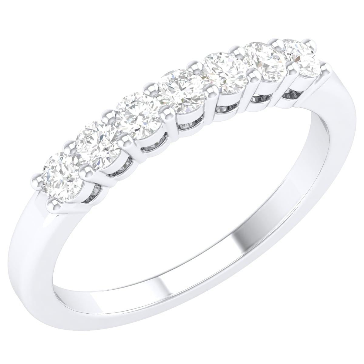 Modern 18 Karat White Gold 0.5 Carat Multi-Sapphire Infinity Band Ring For Sale
