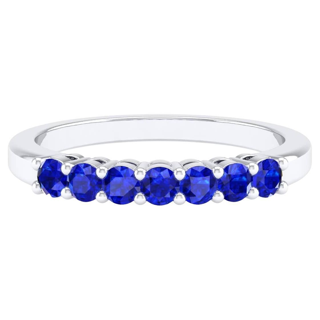 18 Karat White Gold 0.5 Carat Sapphire Infinity Band Ring For Sale