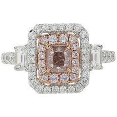 18 Karat White Gold 0.52 Carat Pink Diamond Ring