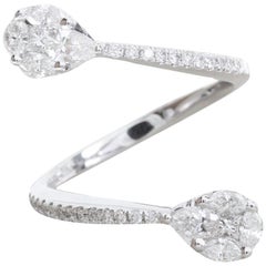 18 Karat White Gold 0.57 Carat Diamond Open Ever US Ring
