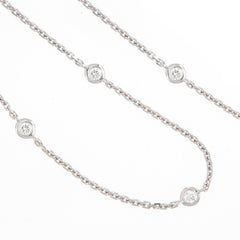 18 Karat White Gold 0.61 Cttw. Diamonds By The Yard Necklace