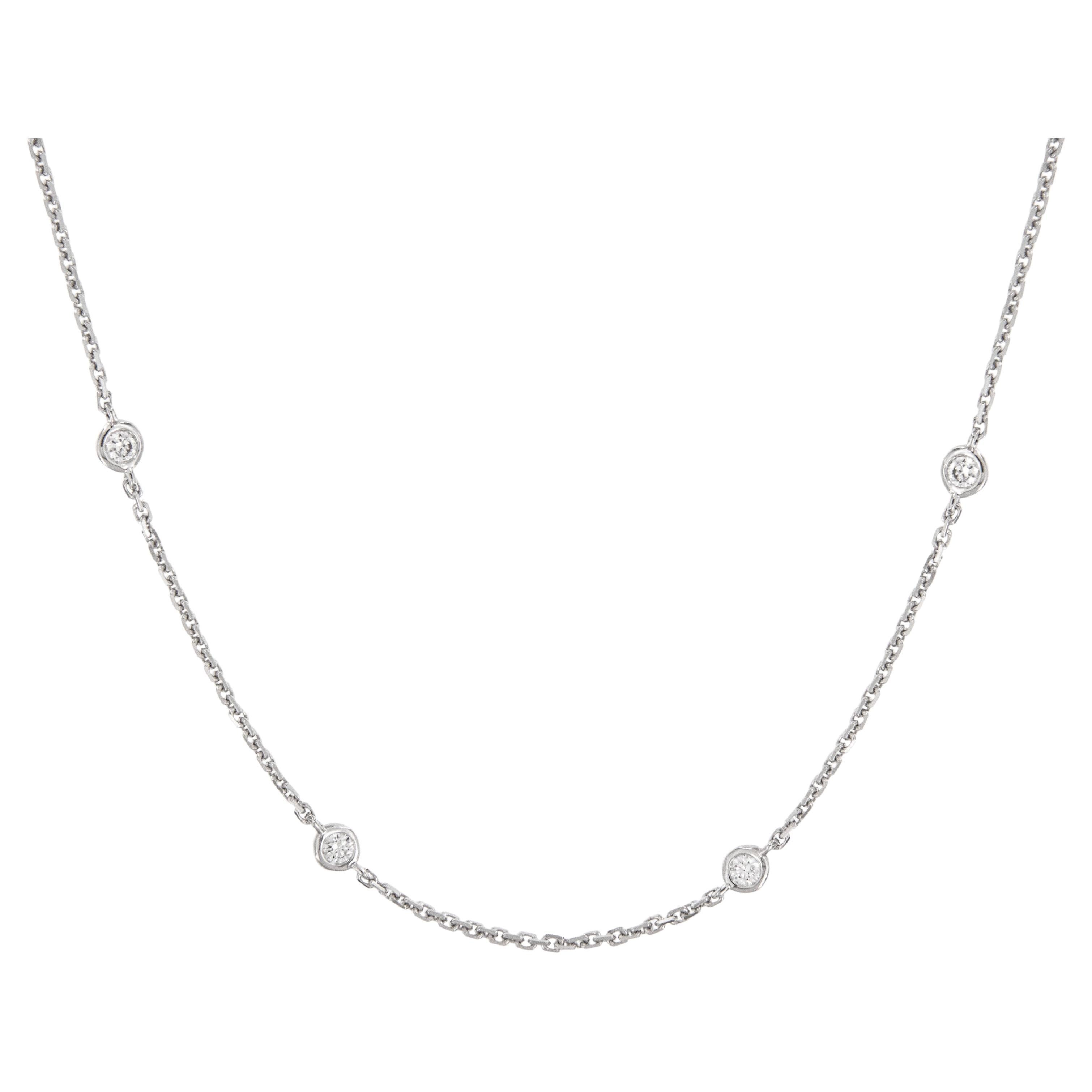 18 Karat White Gold 0.61 Cttw. Diamonds By The Yard Necklace