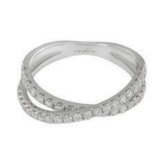 18 Karat White Gold 0.62 Cttw Diamond Crossover X Fashion Ring