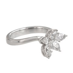 18 Karat White Gold 0.66 Cttw. Diamond Small Butterfly Ring
