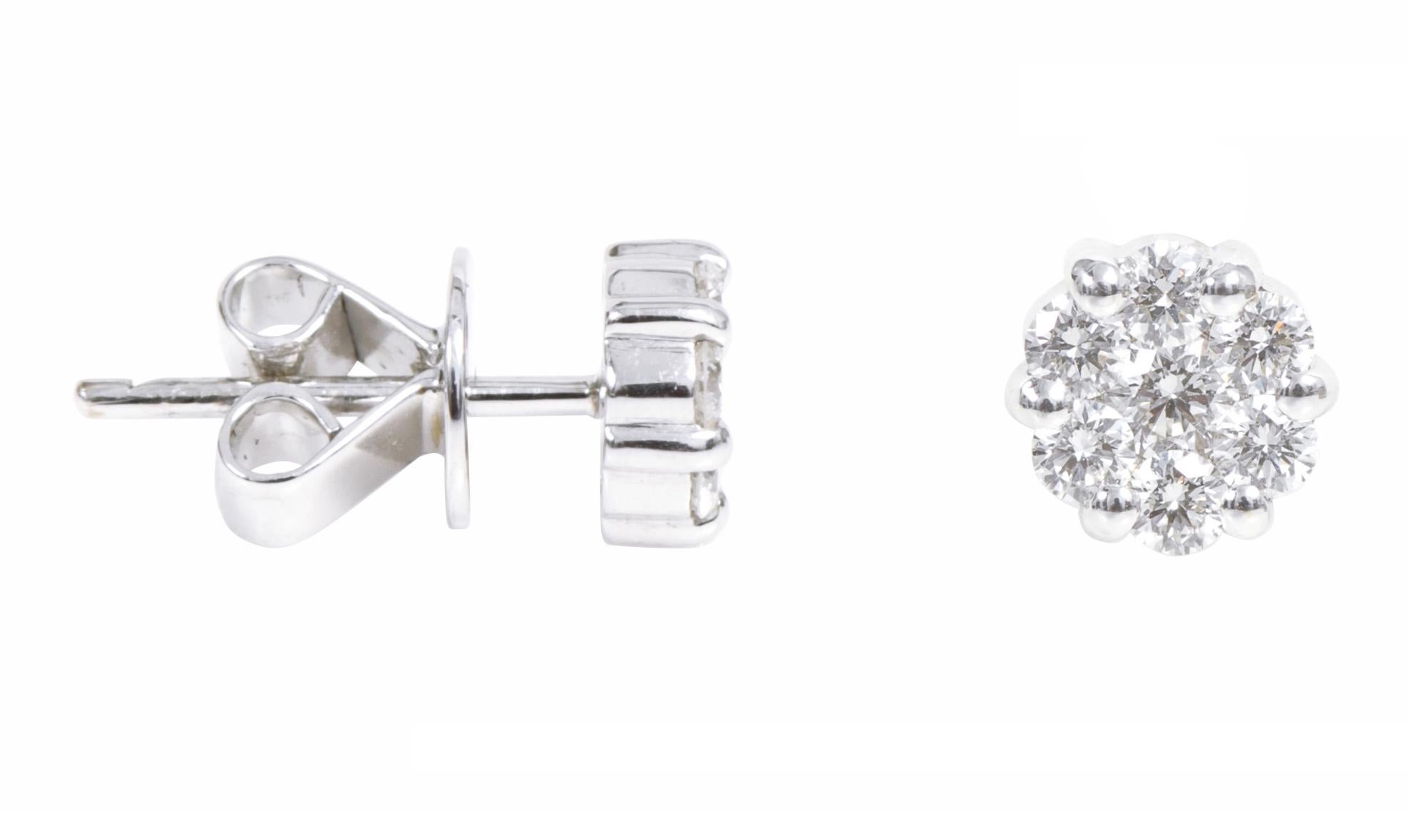 traditional 7 stone diamond earrings