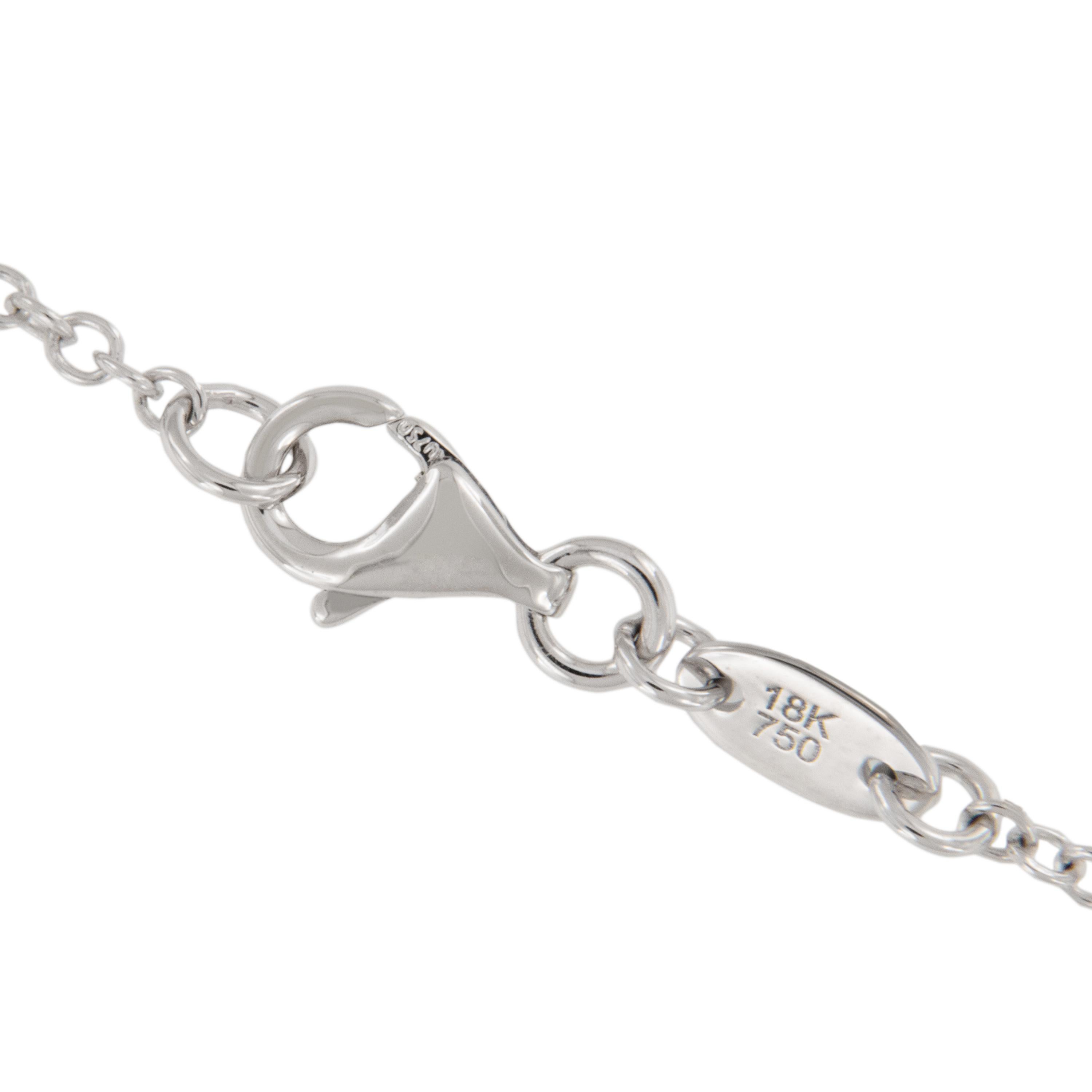 Taglio rotondo Collana in oro bianco 18 carati con diamanti naturali da 0,73 ct. in vendita