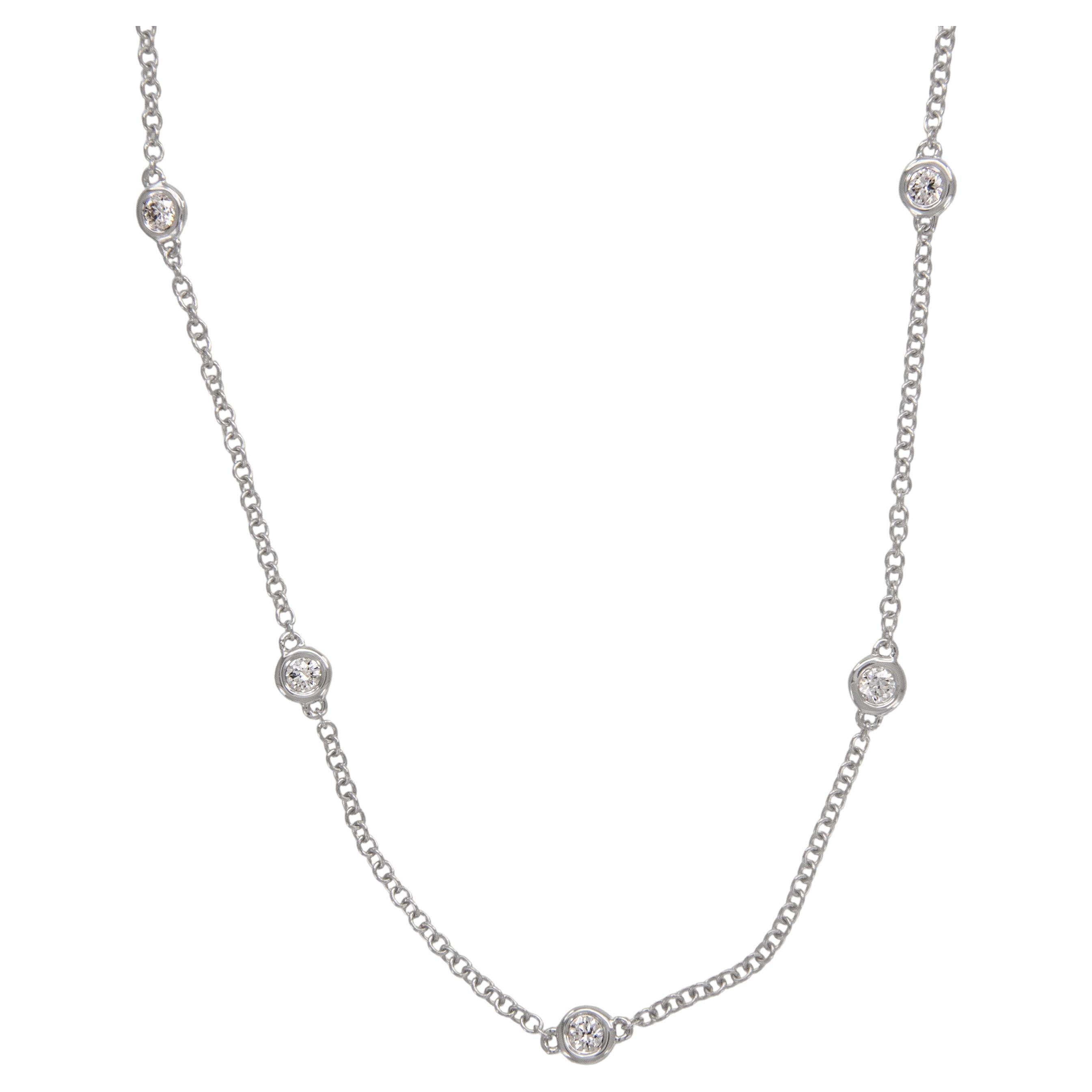Collana in oro bianco 18 carati con diamanti naturali da 0,73 ct.