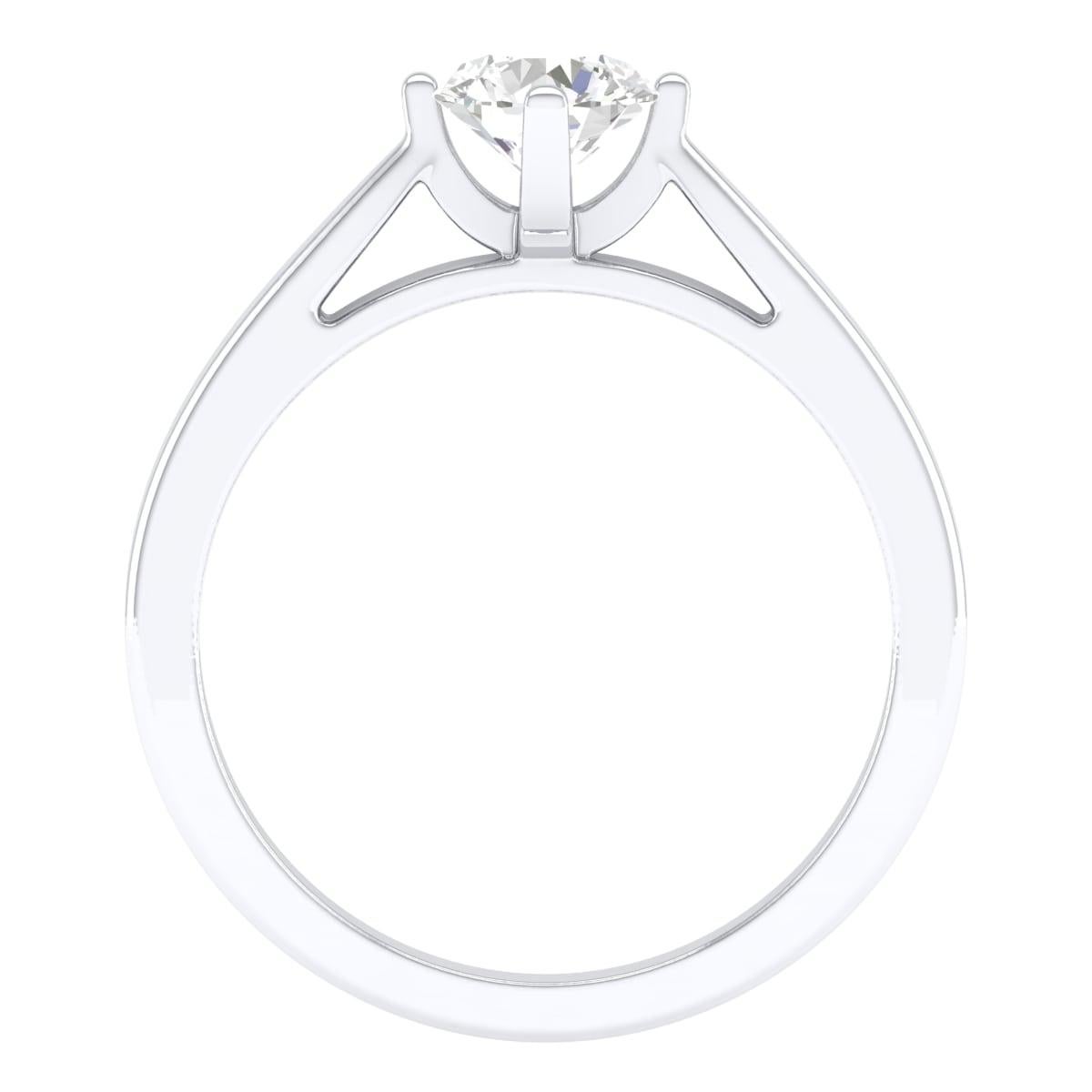 Experience the timeless allure of our 18 Karat White Gold 0.74 Carat Diamond Solitaire Ring—a masterpiece reflecting exquisite craftsmanship and individuality. Each ring is a distinctive creation, meticulously curated to embody sophistication and