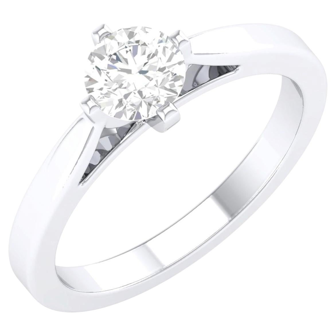 18 Karat Weißgold 0,74 Karat Diamant Solitär-Ring