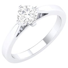 18 Karat White Gold 0.74 Carat Diamond Solitaire Ring