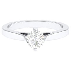 18 Karat White Gold 0.74 Carat Diamond Solitaire Ring