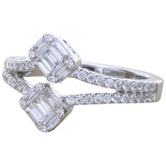 18 Karat White Gold 0.75 Carat Diamond Ever Us Ring
