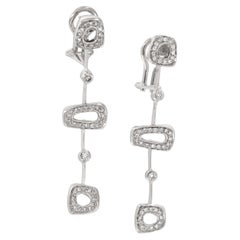 18 Karat White Gold 0.78 Cttw Diamond Drop Earrings by Antonini, Milano Italy