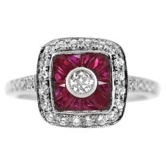18 Karat White Gold 0.80 Carat Ruby 0.41 Carat Diamond Ring