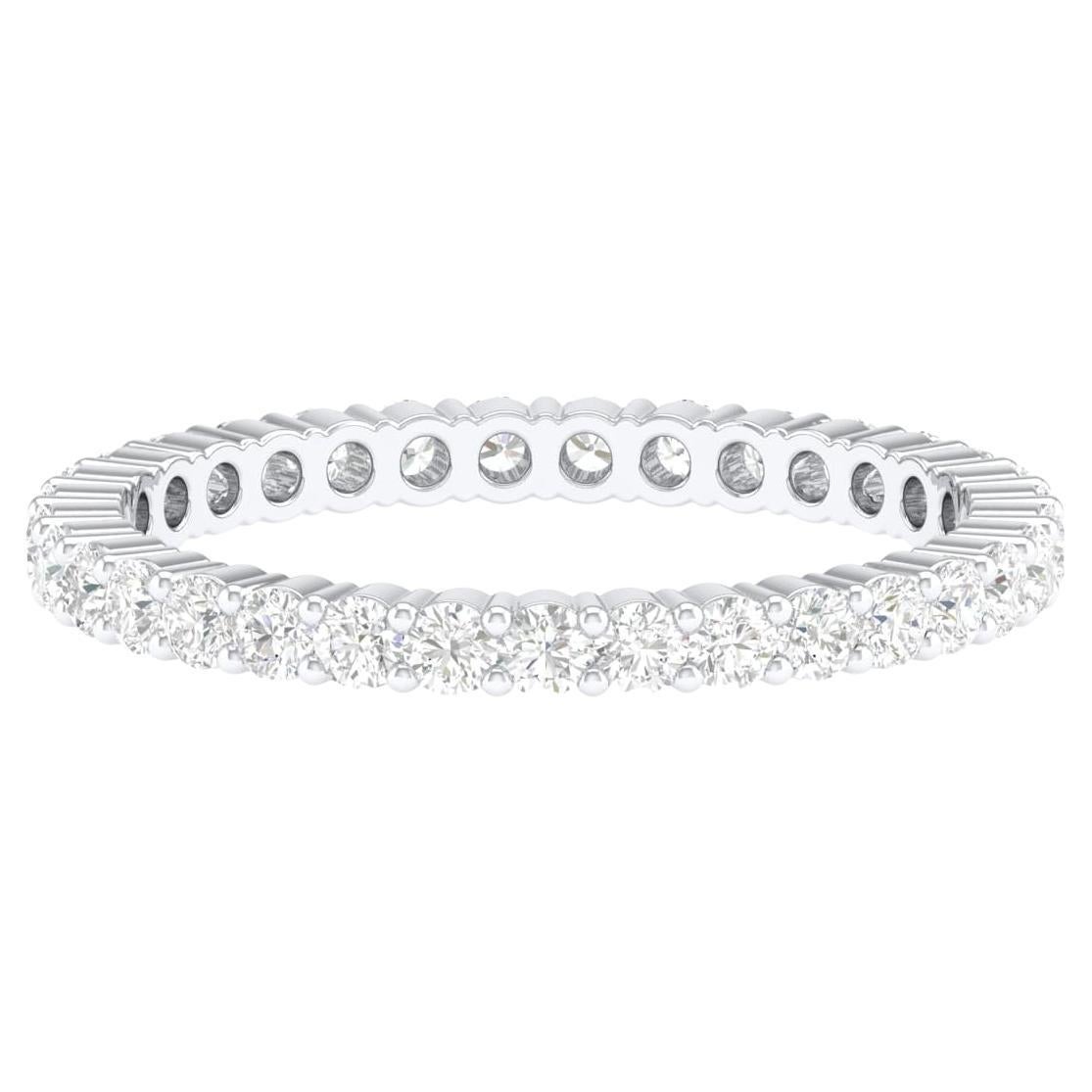 Bague d'éternité en or blanc 18 carats avec diamants de 0,85 carat