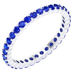 18 Karat White Gold 0.85 Carat Sapphire Eternity Ring