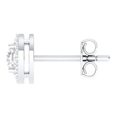 18 Karat White Gold 0.96 Carat Ruby Solitaire Stud Earrings