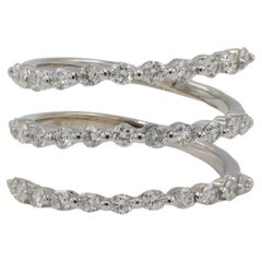 18 Karat White Gold 1.00 Carat Natural Diamond Coil Flex Band Ring