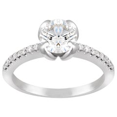 18 Karat White Gold 1 Karat Diamond Engagement Ring