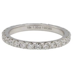 18 Karat White Gold 1.00 Carat Round Natural Diamond Eternity Band Ring