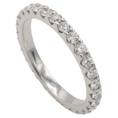 18 Karat Weißgold 1,00 Karat runder natürlicher Diamant Eternity Band Ring 