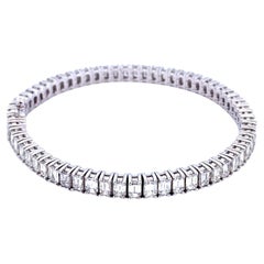 Bracciale tennis in oro bianco 18 carati con diamanti taglio smeraldo da 10,14 Cttw VS, F-G
