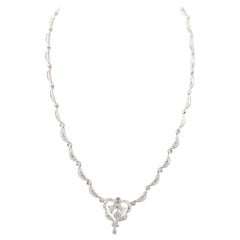 18 Karat White Gold 1.03 Carat Diamond Station Necklace
