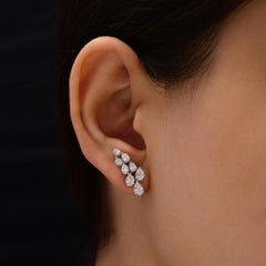 18 Karat White Gold 1.04 Ct Pear Cut Certified Diamond Stud Earrings