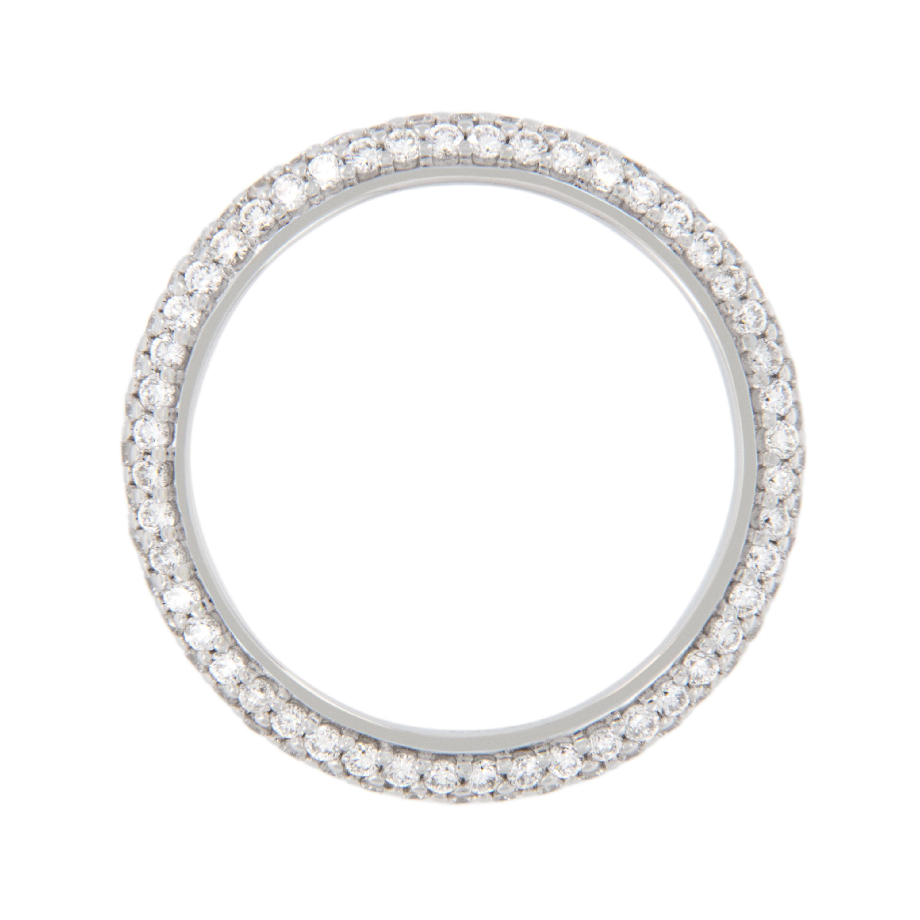 Bracelet d'éternité en or blanc 18 carats avec diamants de 1,04 carat Neuf - En vente à Troy, MI