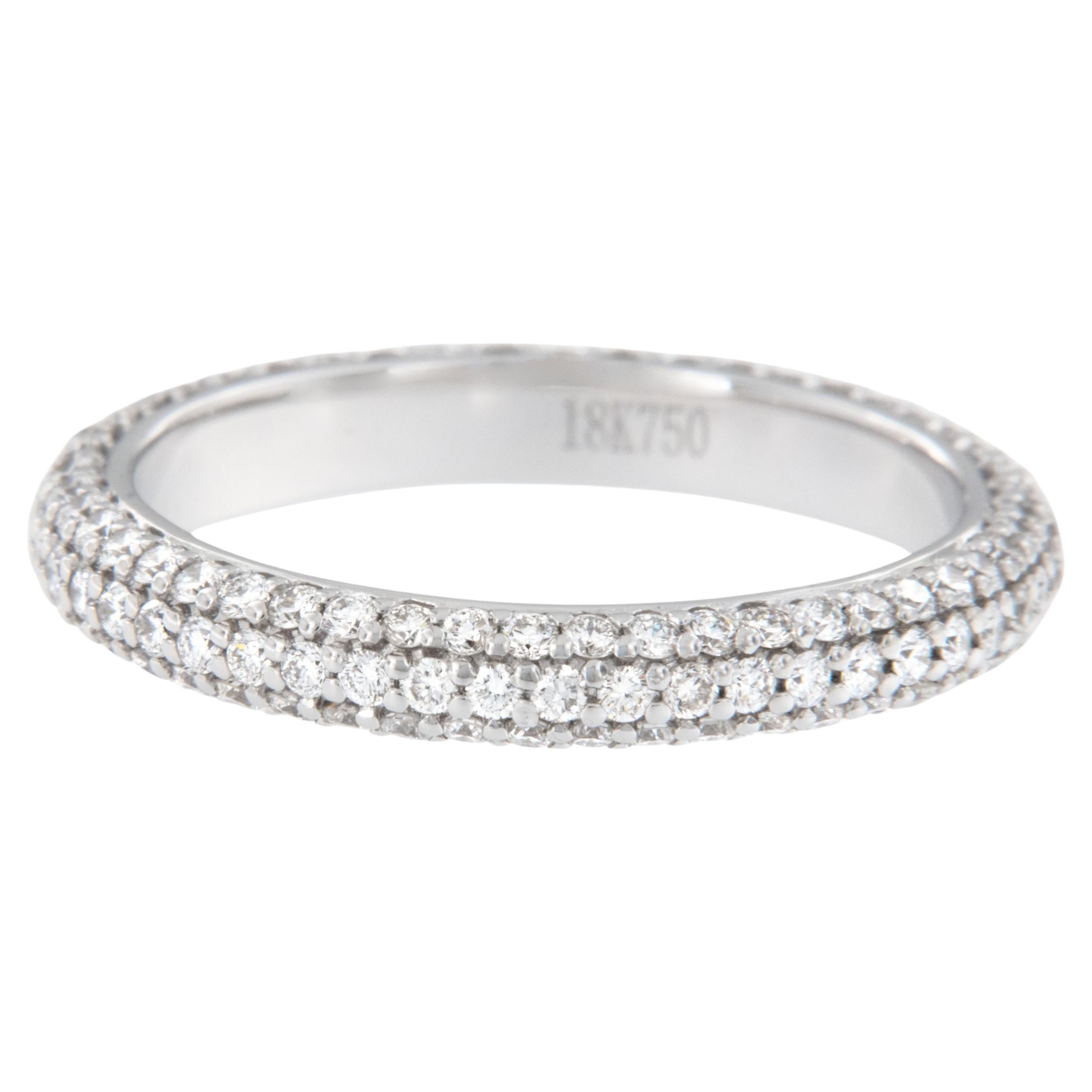 18 Karat White Gold 1.04 Cttw Diamond Eternity Band For Sale