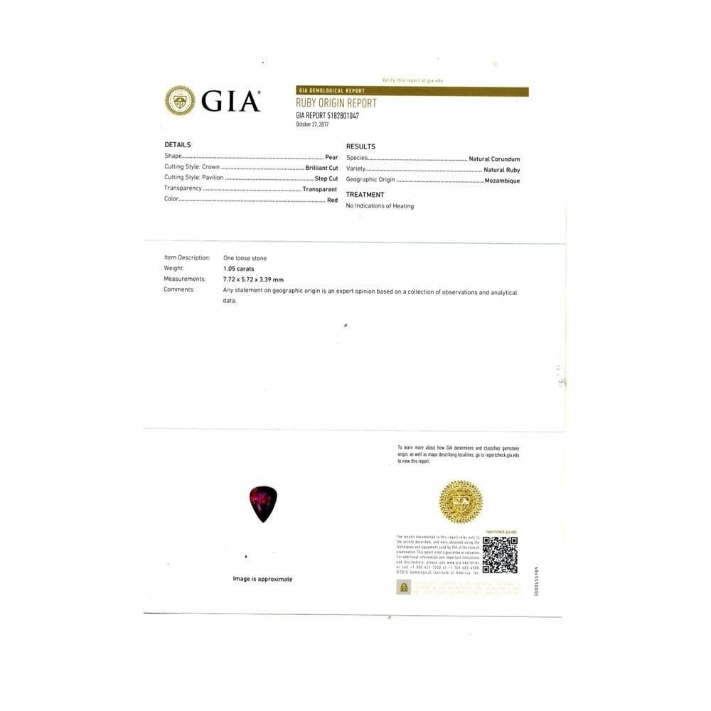 18 Karat GIA Certified 1.05 Carat Ruby No Heat, 1.25ct Sapphire & Diamond Ring For Sale 1
