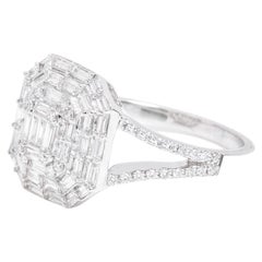 18 Karat White Gold 1.12 Carat Diamond Contemporary-Style Ring
